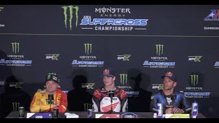 Monster Energy Supercross Press Conference Round 9  Birmingham [upl. by Lamrouex]