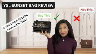 YSL Medium Sunset Bag CrocEmbossed Review  Still Worth It Wear and Tear  Mod Shots  Pros amp Cons [upl. by Carleton9]