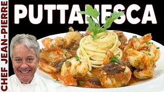 The Perfect Pasta alla Puttanesca with Shrimp  Chef JeanPierre [upl. by Ydaj557]