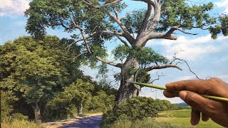 How To Paint Tree Deatails With Acrylic paints  Time Lapse  48 [upl. by Averir464]