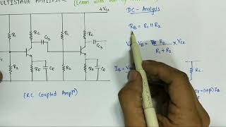 MULTISTAGE AMPLIFIER RC Coupled Amplifier DC Analysis [upl. by Storz484]