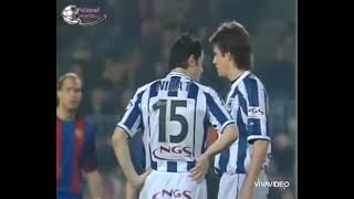 Nihat Kahvecinın direği kırdığı an Barcelona  Real Sociedad 200304 [upl. by Anallise673]