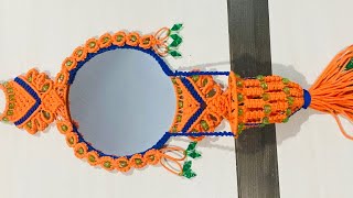 Macrame Mirror Hanger Full Tutorial  How to make Macrame Mirror With Comb Hanger Mirror Diy 💕 [upl. by Arymas]