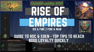 Guide to Roc amp Eden  Top Tips to Reach 8000 Loyalty Quickly  Rise of Empires Ice amp Fire [upl. by Ynatirb962]