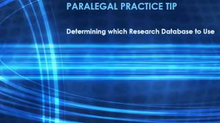 Paralegal Practice Tip How to Determine Which Legal Research System to Use [upl. by Ahsyat]