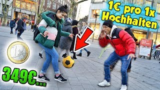 1€ pro FUSSBALL Hochhalten Mädchen machte mich pleite [upl. by Giana]