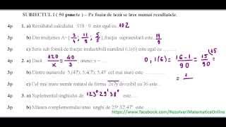 Clasa a VIa  Teza matematica Semestrul I  model 1  partea I [upl. by Janaye]