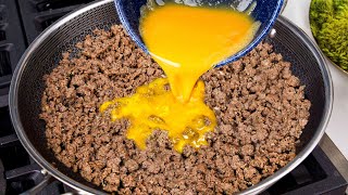 Only a few ingredients Just add eggs to ground meat Its so delicious Easy breakfast or dinner [upl. by Oelak]