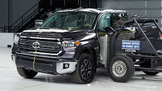 2016 Toyota Tundra crew cab side IIHS crash test [upl. by Ibob973]