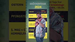 Brückentage und Urlaub 2024 clever kombinieren tiktok  Eine Minute Geld  MDR [upl. by Eillom]