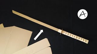 How to make a cardboard sword 如何製作一把紙板katana [upl. by Fry806]