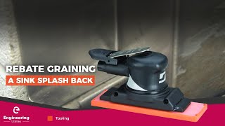 Rebate graining on a sink splash back with the Dynaline inline sander [upl. by Sidonie]