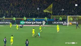 Nantes vs PSG 01 Ligue 1Referee kicks Playergave him red card [upl. by Nelak72]