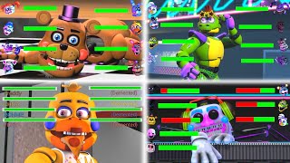 Top 10 BEST Five Nights at Freddys vs FIGHT Animations WITH Healthbars [upl. by Mcnamee739]