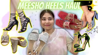 HUGE MEESHO FOOTWEAR HAUL  Meesho Heels  Heels  Meesho Haul  HeyItsAanchal [upl. by Anneirb]