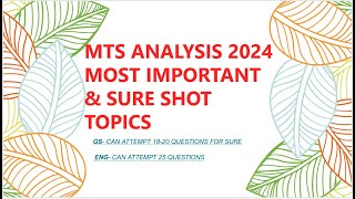 MTS 2024 EXAM ANALYSIS FOR GS AND ENGLISH  IMP TOPICS IN GS [upl. by Senecal444]