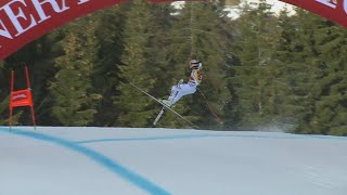 Germanys Josef Ferstl crashes at Garmisch Partenkirchen downhill [upl. by Thomey895]