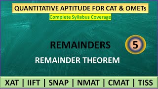 Remainders 5  Number System  CAT Quant  Remainder Theorem  XATIIFTSNAPCMATNMAT [upl. by Acima]