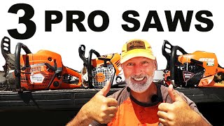 3 PRO SAWS  STIHL vs HUSQVARNA vs ECHO [upl. by Zaremski]