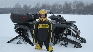 Квадроцикл CFMOTO X8 гусеницы Camoplast T4S установка [upl. by Arimak571]