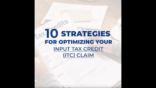 Ten strategies for ITC Claim [upl. by Acireed]