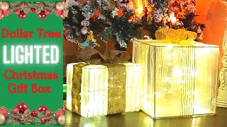 DIY LIGHTED CHRISTMAS BOXES  EASY DOLLAR TREE LIGHTED GIFT BOXES [upl. by Lubba]