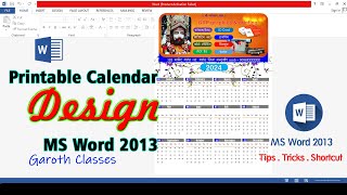 Printable Calendar Design 2024 Using Microsoft Office Word Full Tutorial [upl. by Lanevuj]