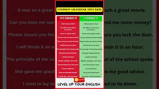 COMMON GRAMMAR MISTAKES shorts learnenglish speakenglish improveenglish englishvocab [upl. by Willow]