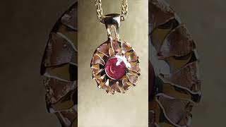 Golden Pendant With A Jumbo Size Natural Untreated Ruby from Africa One Of A Kind [upl. by Simonetta]