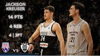 Jackson Kreuser 14 pts 4 reb  Hubo Limburg United vs PAOK mateco  FIBA Europe Cup 202425 [upl. by Ready]