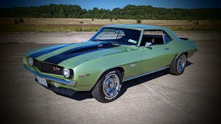 Beautifully Restored 1969 Camaro Z28 For SaleOriginal DZ302 Motor5 SpeedFrost GreenPDB and PS [upl. by Ardnahcal]