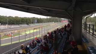 The view from Grandstand 22 on Parabolica at Monza 2014 Italian Formula 1 Grand Prix [upl. by Suzy611]