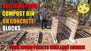 Building A Compost Bin On Cinder Blocks From Scratch [upl. by Crifasi21]