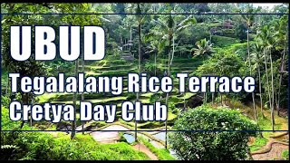 Tegalalang Rice Terraces amp Cretya Day Club 20 minutes from Ubud  Walk swim drink eat and shop [upl. by Ojytteb]