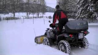 Schnee räumen mit der ARCTIC CAT 700 TRV Cruiser und LUXQUAD [upl. by Liv598]