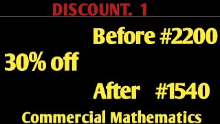 Discount How to Calculate Discount Finding Original Price Commercial Mathematics [upl. by Melburn]