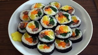 How to make gimbap aka kimbap 김밥 [upl. by Remled882]