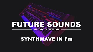 Synthwave In Fm  116 bpm  Guitar Backing Track [upl. by Riffle]