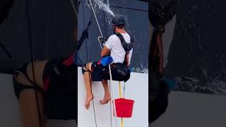 How To Clean Yacht Windows🧽 [upl. by Ycniuq693]