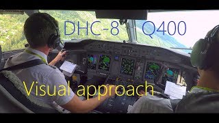 DHC8 Q400 visual approach [upl. by Hamburger]