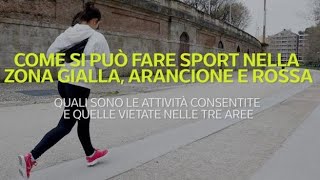 Come si può fare sport nella zona gialla arancione e rossa [upl. by Heinrich]