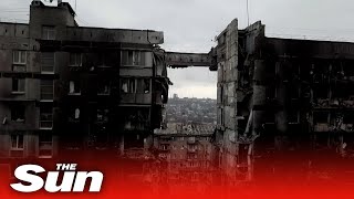 Drone footage shows heavy destruction in Ukraines Mariupol [upl. by Irme717]