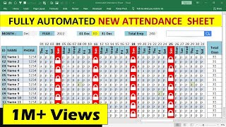 🔥🔥 Fully Automated Attendance Sheet in Excel [upl. by Yvi]