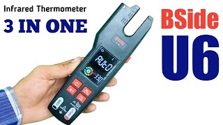 BSIDE U6 DCAC Ampere Meter with infrared thermometer test [upl. by Hgielac]