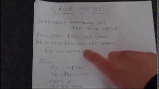 HP12C Platinum How to Calculate Compound Annual Growth Rate CAGR [upl. by Akir]