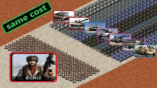 Boris vs a Mix of Tanks  Same Cost  Red Alert 2 [upl. by Reggis]