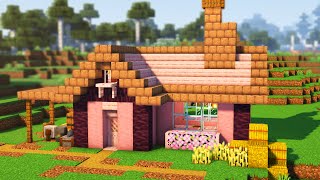 How to Build A CHERRY BLOSSOM Starter House in Minecraft [upl. by Hoag]