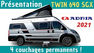 LEXCELLENCE DU FOURGON  Présentation ADRIA TWIN SPORT 640 SGXquotModèle 2021quot Instant CampingCar [upl. by Zacarias]