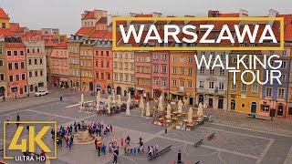 Exploring the Streets of Warsaw  4K City Walking Tour in the Capital of Poland with City Sounds [upl. by Anael980]