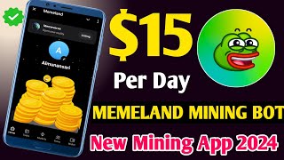 New Mining App 2024  New Mining App Today  memeland airdrop  memeland airdrop withdrawal [upl. by Cadal]